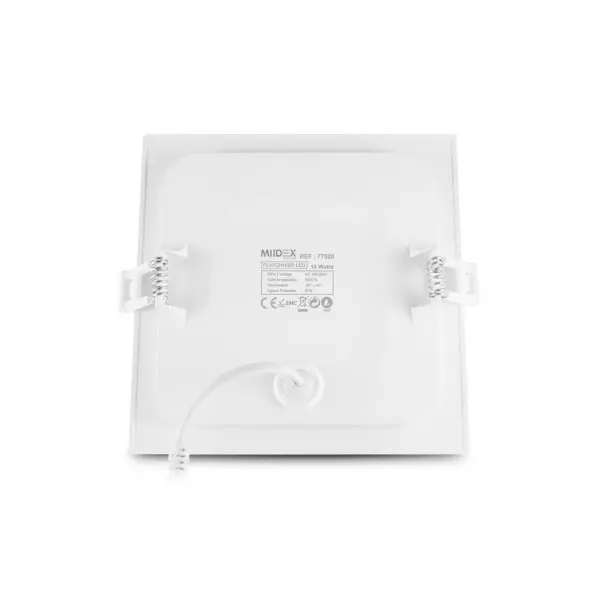 Plafonnier LED Encastrable Blanc 10W 770lm 160° IP42 147mmx147mm - Blanc du Jour 6000K