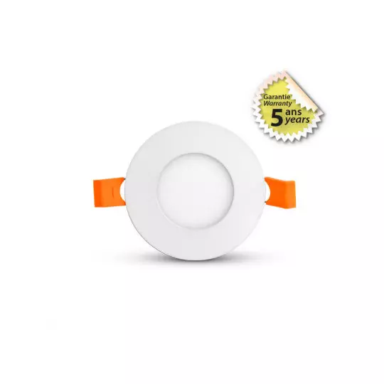 Plafonnier LED Encastrable Blanc 3W 230lm 120° Ø90x24mm - Blanc Naturel 4000K