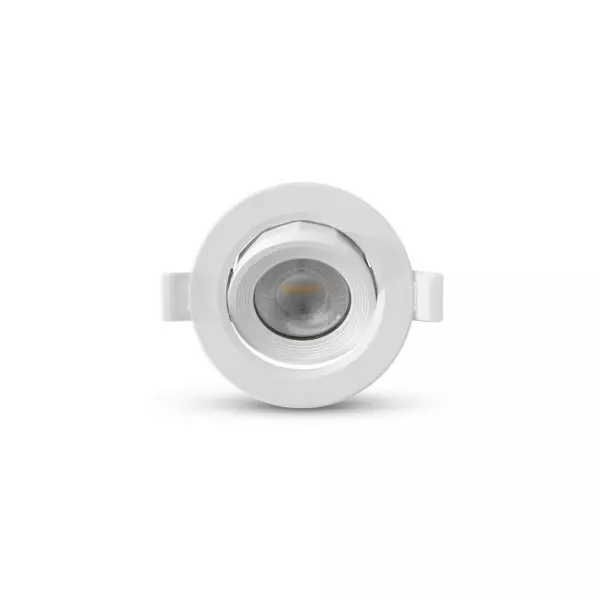 Spot LED Encastrable Orientable Dimmable AC100/240V 7W 585lm 38° IP20 IK06 Ø90mm - Blanc Chaud 3000K perçage Ø71mm