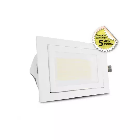 Spot LED Rectangulaire Inclinable avec Alimentation Electronique 32/38W CCT GARANTIE 5 ANS