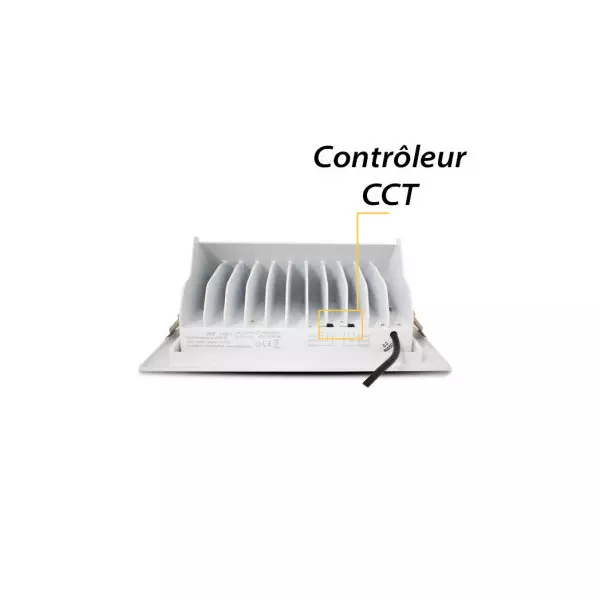 Spot LED Encastrable Inclinable AC220/240V 32/38W 3000lm-3800lm 100°  IP40/20 240mmx145mm - CCT perçage 205mmx125mm