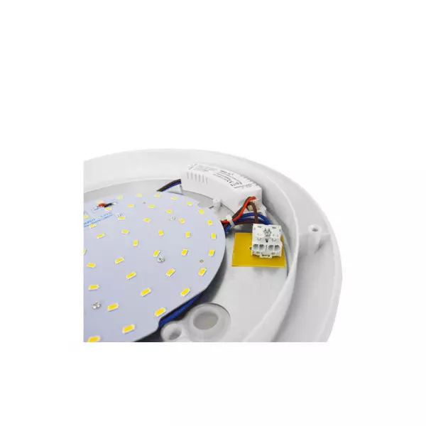 Hublot LED à Détecteur Blanc 20W 2000lm 120° IP65 Ø300 - Blanc Naturel 4000K
