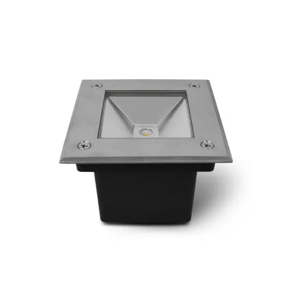 Spot LED Encastrable Sol Carré 3W 3000K Inox 316 L