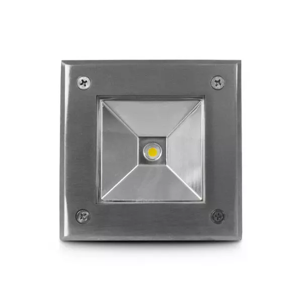 Spot LED Encastrable Sol Carré 3W 3000K Inox 316 L