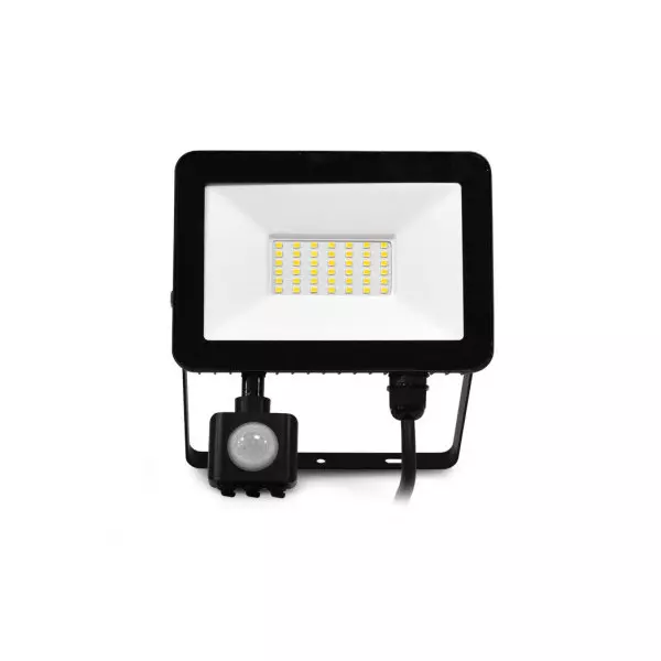 Projecteur LED Plat à Détecteur AC200/240V 30W 2390lm 110° Étanche IP65 183mmx167mm - Blanc Naturel 4000K