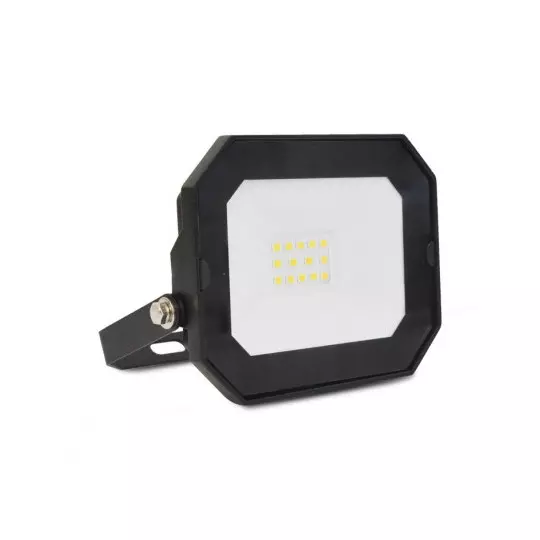 Projecteur LED Plat Noir 10W 990lm 110° IP65 125mmx122mm - Blanc Chaud 3000K