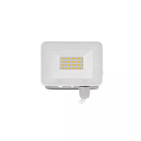 Projecteur LED Plat AC220/240V 20W 1600lm 110° Étanche IP65 IK05 - Blanc Chaud 3000K