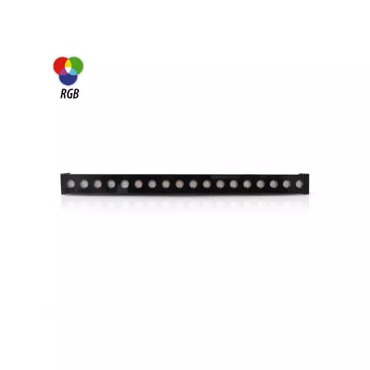 Wall Washer LED Dimmable Orientable 180° DC24V 36W 15° 1010x44mm Etanche IP65 IK07 - RGB