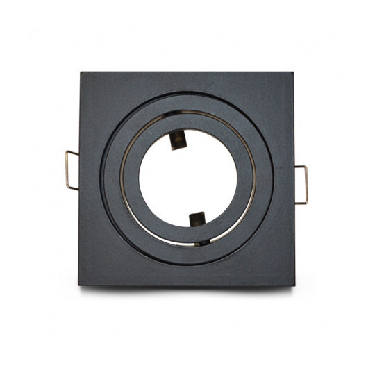 Support de spot carré aluminium Noir Mat Orientable 88x88 mm