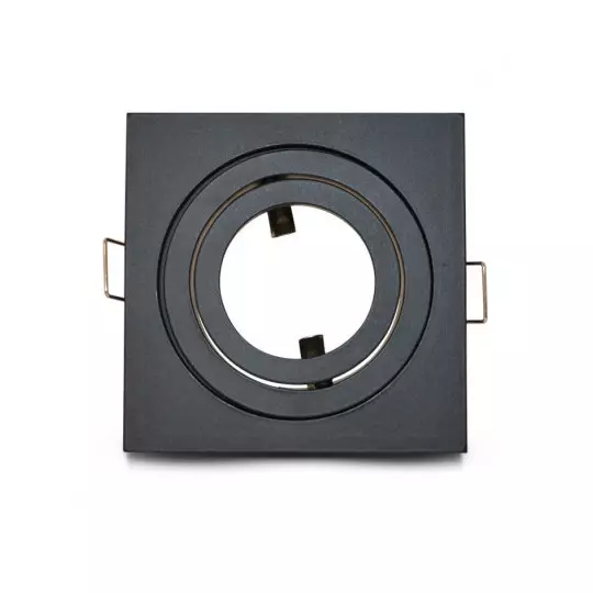 Support de spot carré aluminium Noir Mat Orientable 88x88 mm