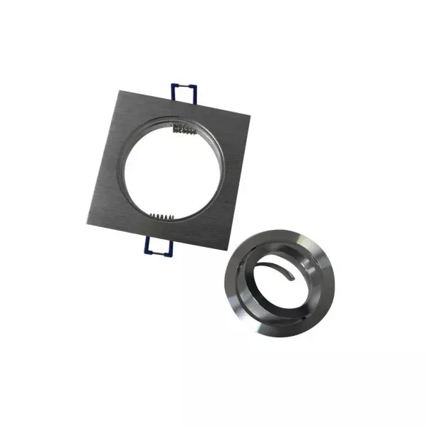 Support de Spot LED Carré Aluminium Orientable 30° IP20 92x92mm - perçage Ø75mm