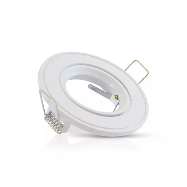 Support de Spot LED Encastrable Orientable 45° Blanc IP20 Ø85mm - perçage Ø75mm