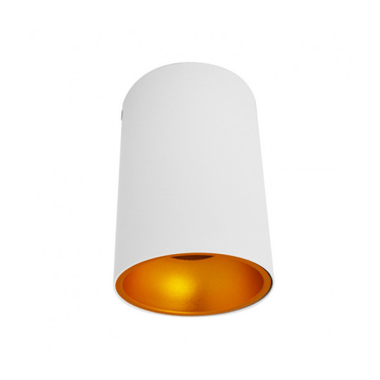 Support de Spot Saillie GU10 (sans ampoule) Cylindre Blanc / Doré