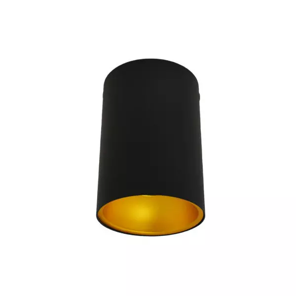 Support de Spot LED GU10 Cylindre Noir/Doré IP20 Ø96mm