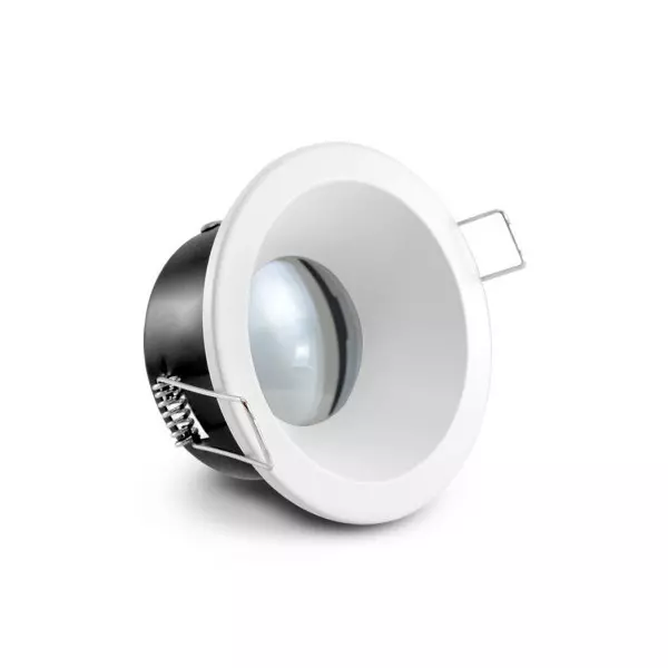 Support de Spot LED Rotatif Orientable 30° Blanc/Noir Etanche IP65 Ø85mm - perçage Ø75mm