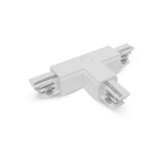 Connecteur Triphase Forme T Circuit Extérieur Droit Blanc