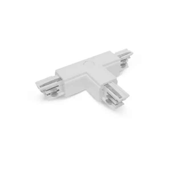 Connecteur Triphase Forme T Circuit Extérieur Droit Blanc