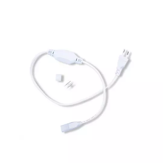 Câble alimentation + emb fin + connecteur pin male/male neon flex 18x11 mm