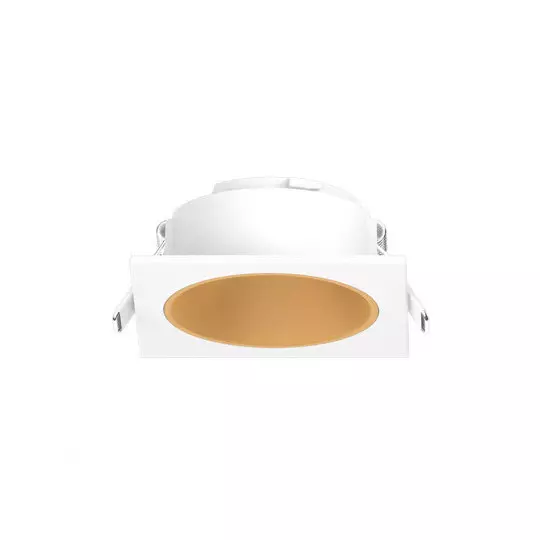 Collerette basse luminance carrée/rond blanc/doré pour spot ÉCLAT II