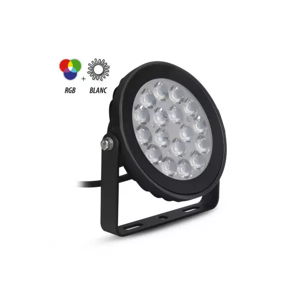 Projecteur LED 9W 900lm 15° Étanche IP66 135mmx133mm - RGB + Blanc CCT 2700K A 6500K
