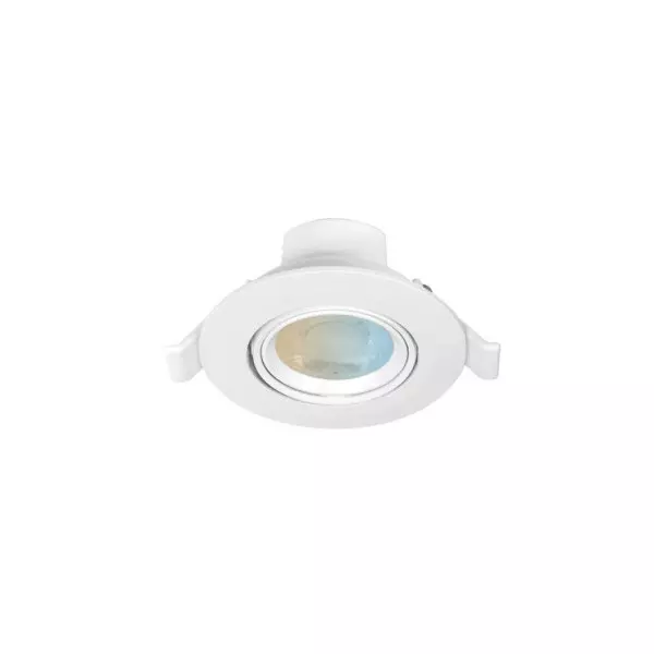 Spot LED Orientable 230V IK06 7W 700lm 60° Ø90mm IP20 Blanc - CCT 3000K-6500K perçage Ø68mm