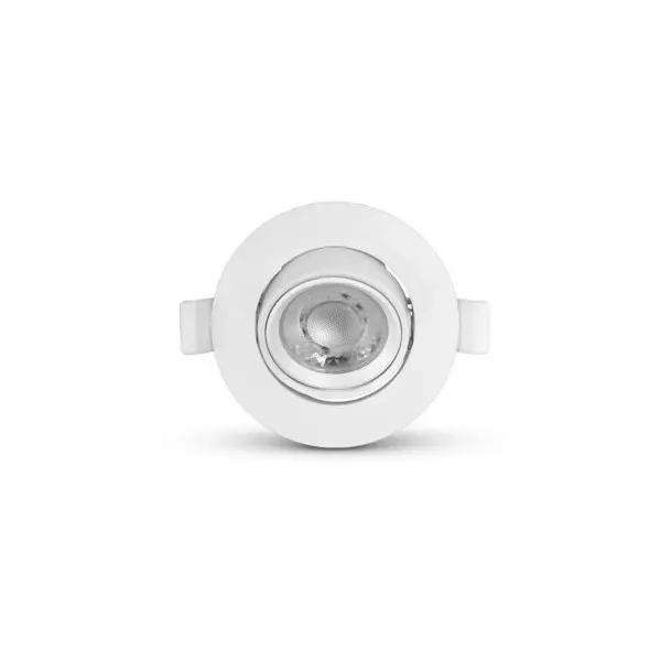 Spot LED Orientable 230V IK06 7W 700lm 60° Ø90mm IP20 Blanc - CCT 3000K-6500K perçage Ø68mm