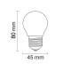 Ampoule LED E27 G45 8,5W 800lm (54W) 180° Ø45mm Blanc Chaud 2700K