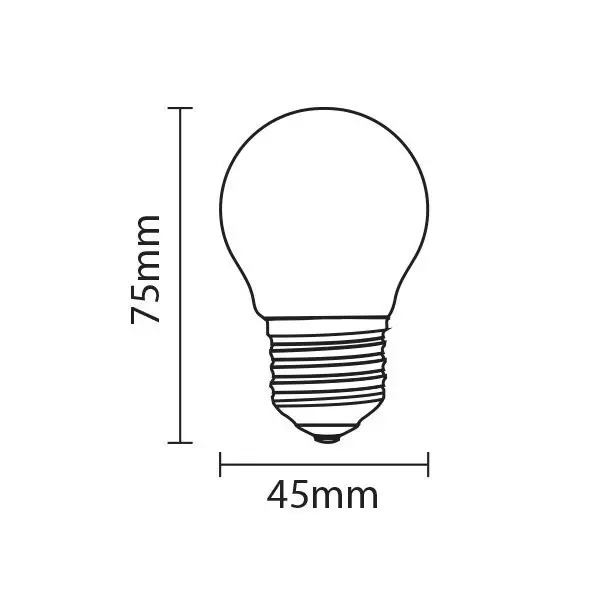 Ampoule LED E27 G45 2W 250lm (25W) 300° IP20 - Blanc Chaud 2700K