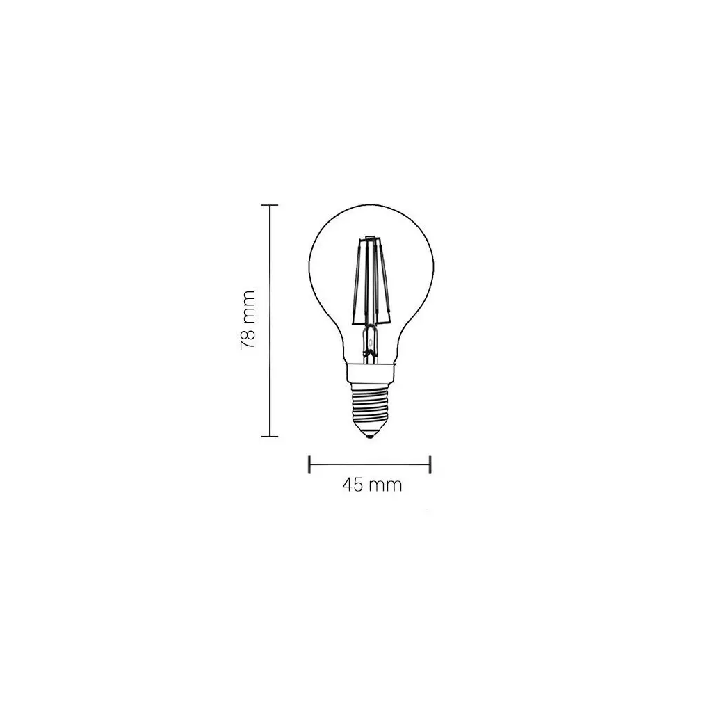 Ampoule LED E14 G45 2W 200lm (16W) 300° IP20 - Blanc Chaud 2700K