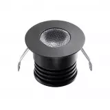 Spot LED encastrable Noir Compact 4W DC12V équivalent 30W - Blanc Chaud 3000K 380lm perçage 27mm