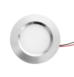 Spot LED Encastrable Aluminium Brossé 55mm Compact 3W DC12V Équivalent 25W - Blanc Chaud 3000K