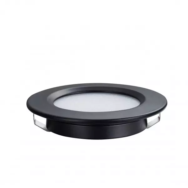 Spot LED Encastrable Compact 55mm Noir 3W DC12V Équivalent 25W - Blanc du Jour 6000K