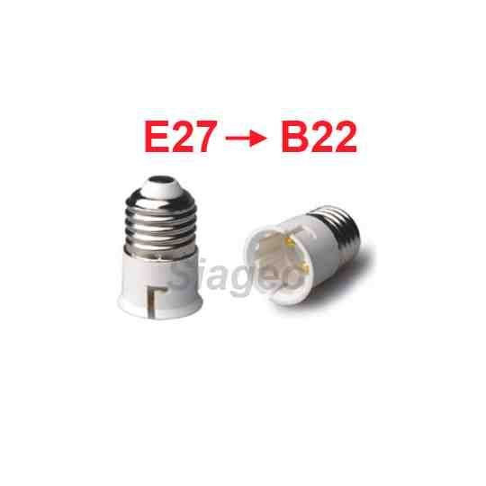 Douille Adaptateur E27 vers B22 pour Lampes et Ampoules