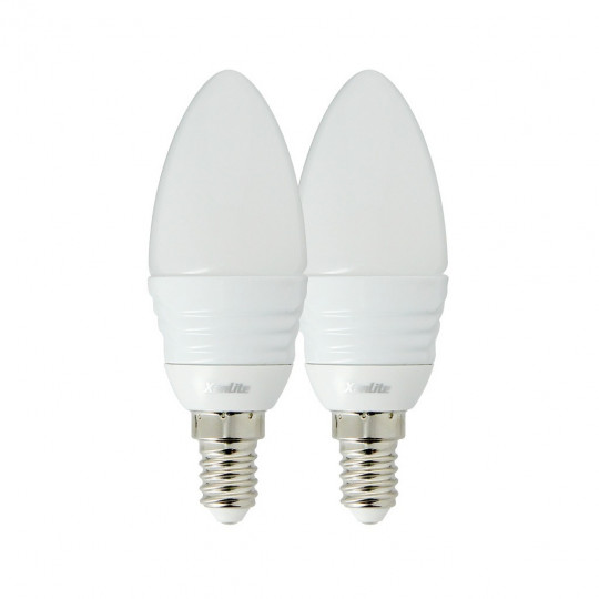 LOT DE 2 Ampoules LED E14 SMD 2x3W 250Lm (45W) - Blanc Chaud 2700K