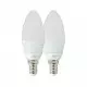LOT DE 2 Ampoules LED E14 SMD 2x3W 250Lm (45W) - Blanc Chaud 2700K