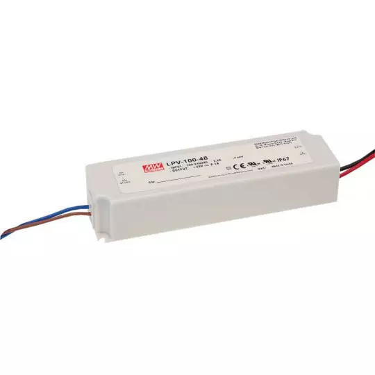 Transformateur LED 100W AC90-264V / DC24V Étanche IP67