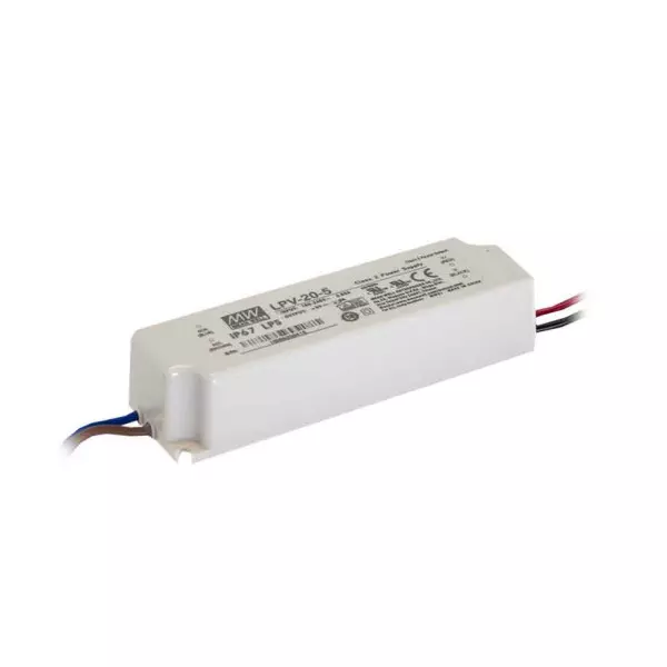 Transformateur LED 20W AC90-264V / DC24V Étanche IP67
