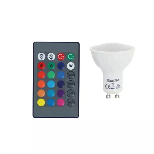 Ampoule LED GU10 MR16 4.2W 280lm 100° (60W) - RGB