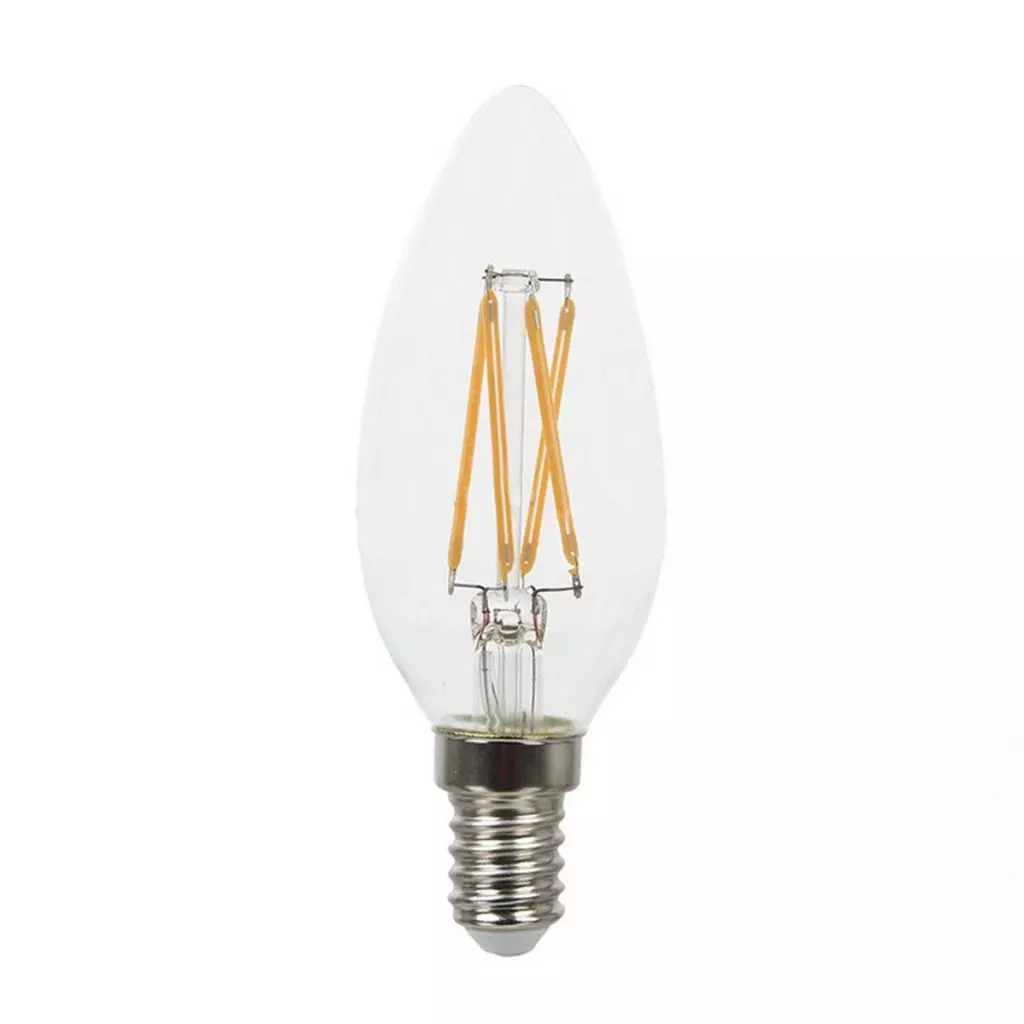 Ampoule LED COB Filament 4 watt (équivalent 42 Watt) E14 à visser  luminosité chaude.