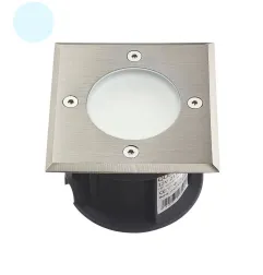 Support Spot Encastrable Sol Blanc du Jour 6000K 2W DC12V Étanche IP67 Carré - percage 85mm Diffuseur Dépoli