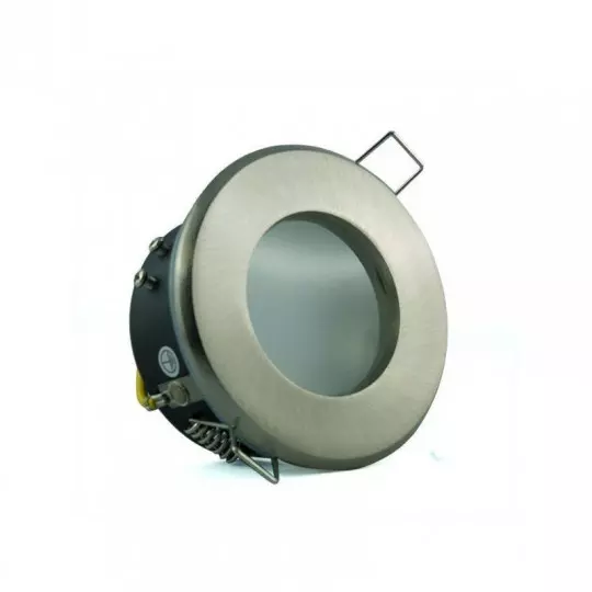 Support Spot Encastrable LED GU10 AC220-240V Étanche IP65 Acier Brossé - perçage 72mm
