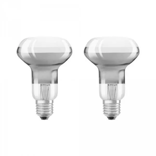 Lot de 2 Ampoules LED E27 R63 verre clair 4W 360lm (30W) - Blanc Chaud