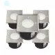 Pack de 5 Supports Spots Encastrables Sol Blanc du Jour AC220-240V 1,5W 110lm Étanche IP67 Carré - perçage 85mm Diffuseur Dépoli