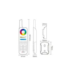 Télécommande LED LoRa 433Mhz 8 Zones 2000m - RGB+CCT 2700K-6500K 086