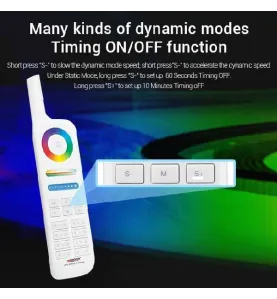 Télécommande LED LoRa 433Mhz 8 Zones 2000m - RGB+CCT 2700K-6500K 086