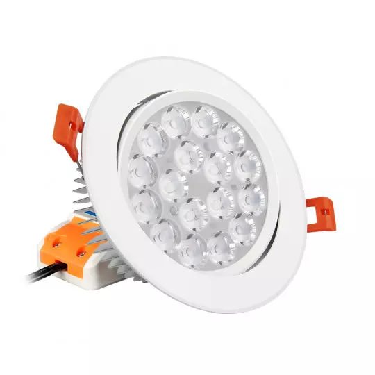 Plafonnier LED Encastrable Dimmable 9W 780lm 15° Ø135mm Orientable 30° 4/8 Zones - RGB+CCT 2700K-6500K  pilotable 062