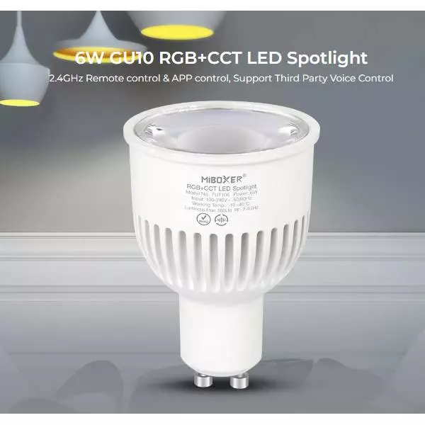 Spot LED Dimmable 6W GU10 550lm 30° Ø50mm Télécommande / Google