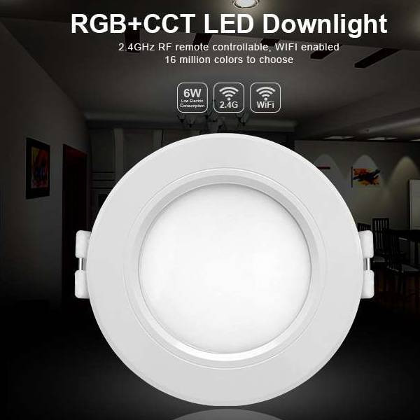 Spot LED Encastrable 6W 600lm 120° Non-Étanche IP20 Ø118mm Blanc - RGB+CCT 068