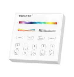 Télécommande Tactile Murale Dimmable RadioFréquence Sans Fil 4 Zones Blanc - RGB+CCT B4