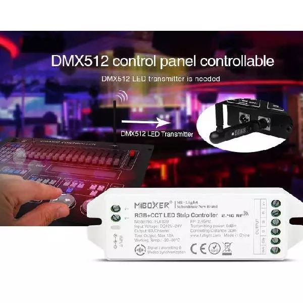 Contrôleur LED DC12/24V 6A/Ch RF 2.4GHz / Alexa / Google Asisstant - RGB+CCT 039